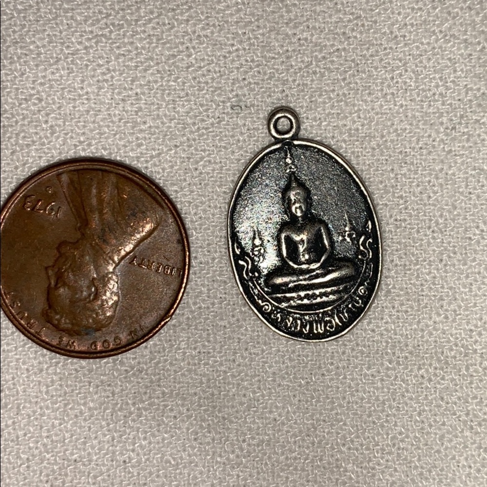Silver Buddha charm